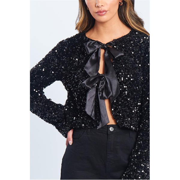 I Saw It First Sequin Bow Jacket