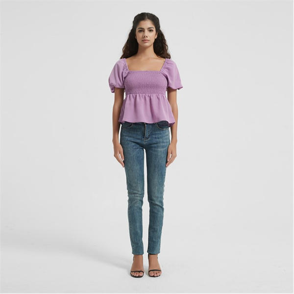 I Saw It First Sleeve Peplum Top