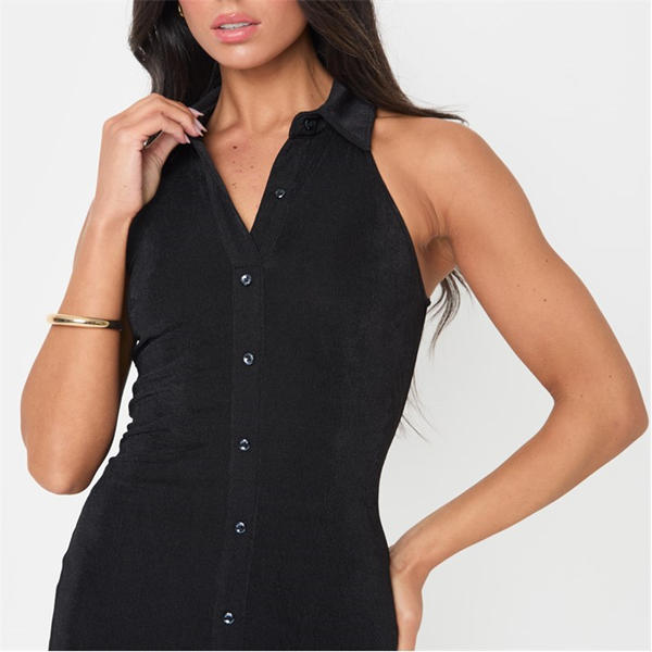 I Saw It First Slinky Button Front Maxi Dress