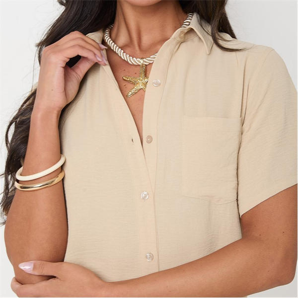 I Saw It First Soft Crepe Short Sleeve Shirt