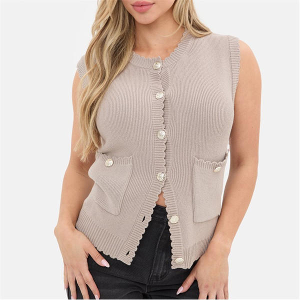 i saw it first Statement Button Knitted Vest
