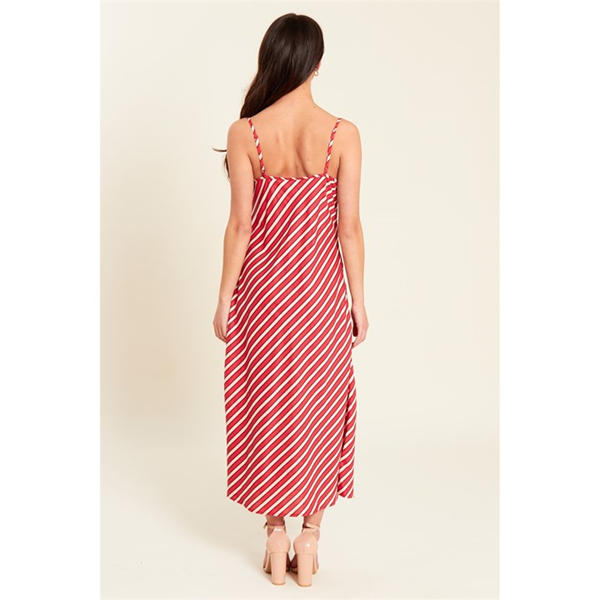 I Saw It First Stripe Slip Midi Dress Womens