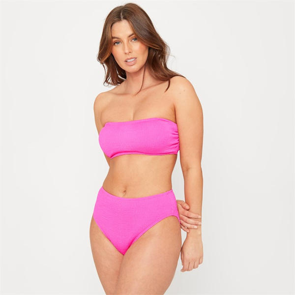 I Saw It First Textured Bandeau Bikini Top