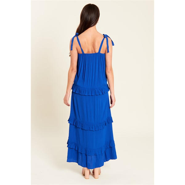 I Saw It First Tiered Crinkle Midi Dress
