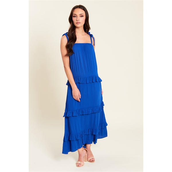 i saw it first Tiered Crinkle Midi Dress