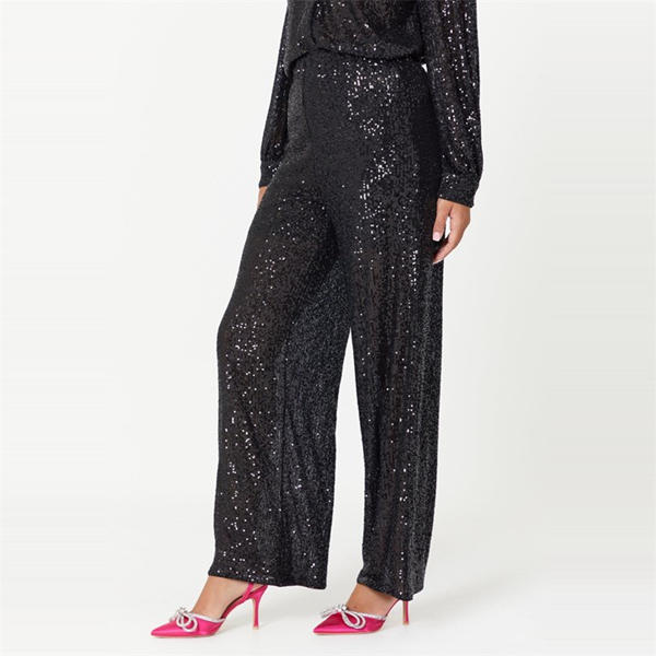I Saw It First Wide Leg Sequin Trousers Womens