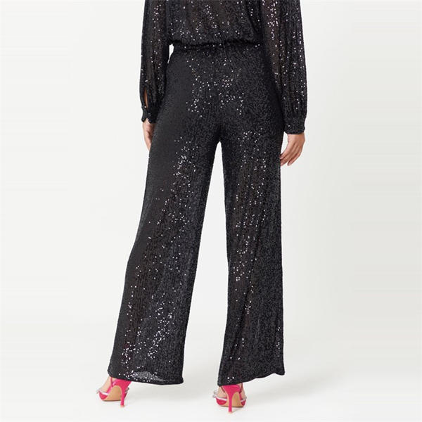 I Saw It First Wide Leg Sequin Trousers Womens