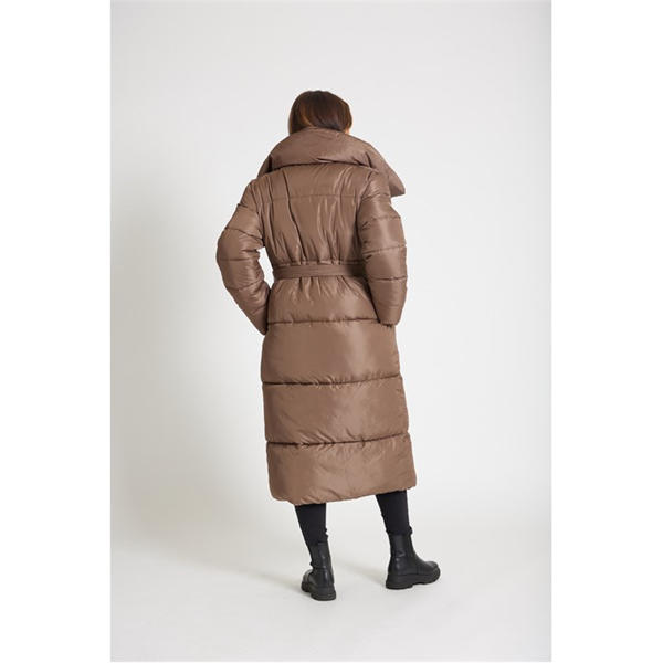 I Saw It First Wrap Midi Tie Waist Padded Coat