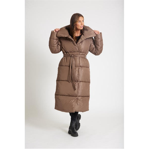 i saw it first Wrap Midi Tie Waist Padded Coat