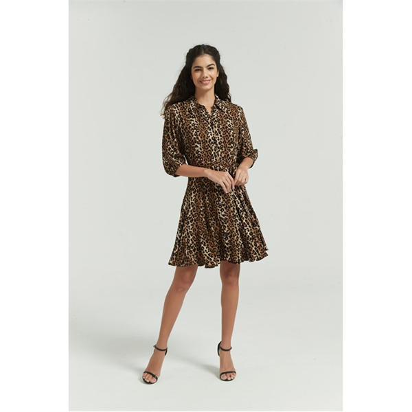 I Saw It First You Animal Skirted Shirtdress