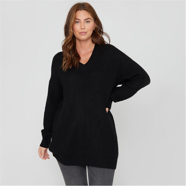 I Saw It First You Cosy V Neck Stretch Jumper Ld00