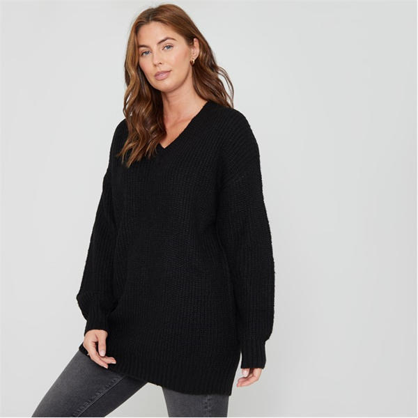 I Saw It First You Cosy V Neck Stretch Jumper Ld00