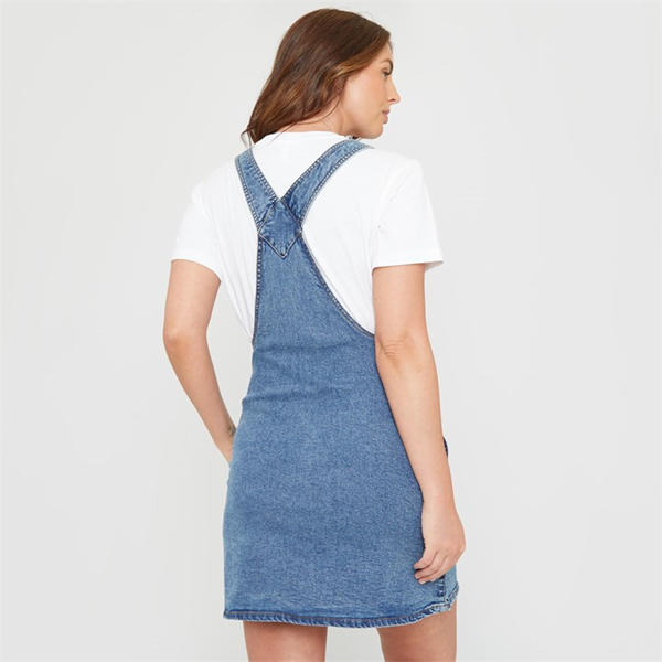 I Saw It First You Denim Pinafore Dress