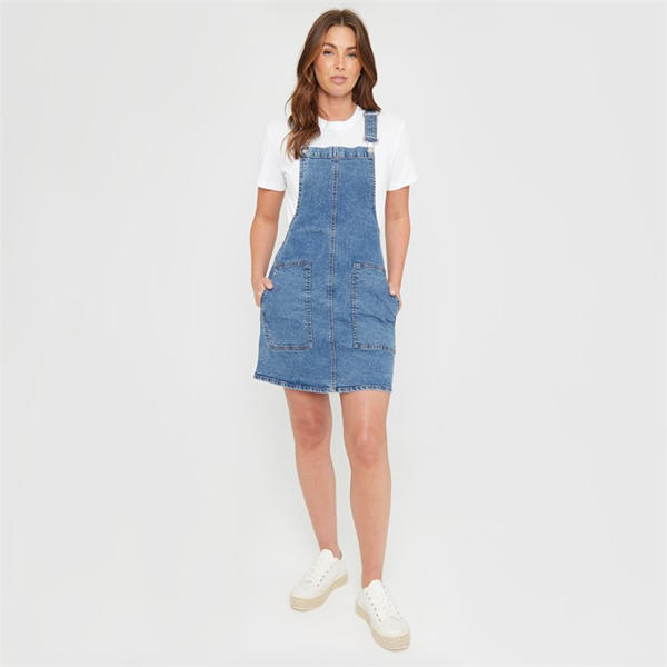 I Saw It First You Denim Pinafore Dress