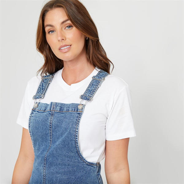 I Saw It First You Denim Pinafore Dress