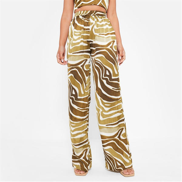 I Saw It First Printed Wide Leg Satin Trousers Co-Ord