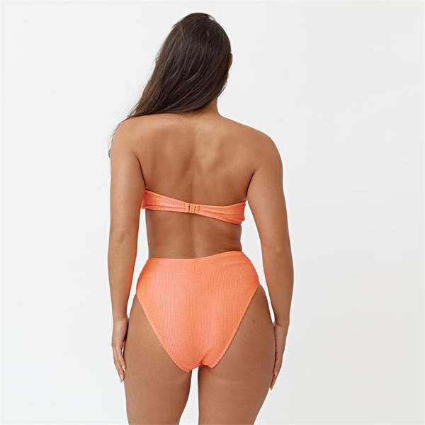 I Saw It First Textured High Waisted Bikini Bottoms