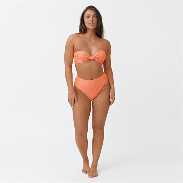 I Saw It First Textured High Waisted Bikini Bottoms