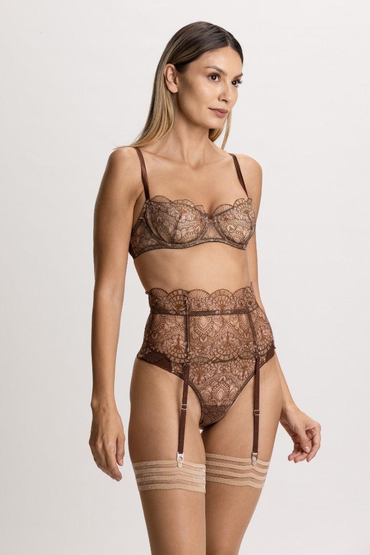 I.D. Sarrieri Balconette Bra In Mocha Mousse