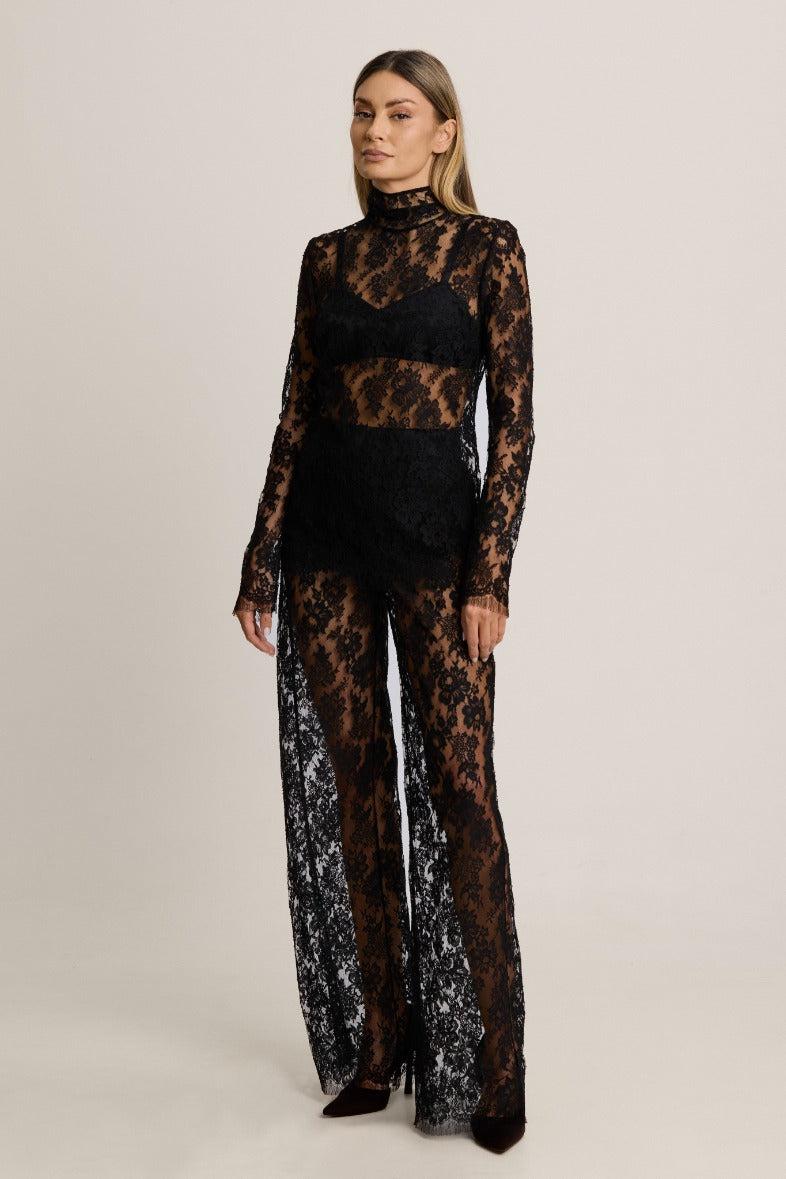 I.D. Sarrieri High Neck Blouse In Black