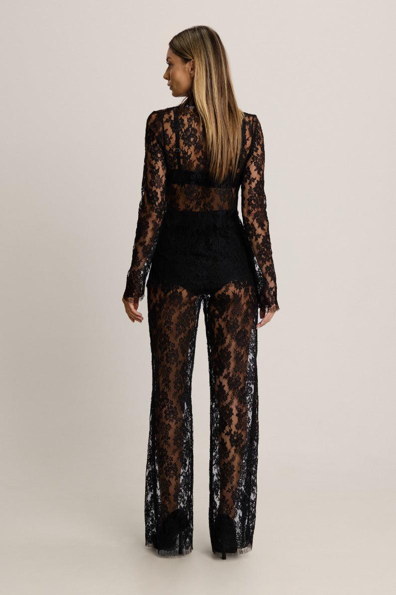 I.D. Sarrieri High Neck Blouse In Black