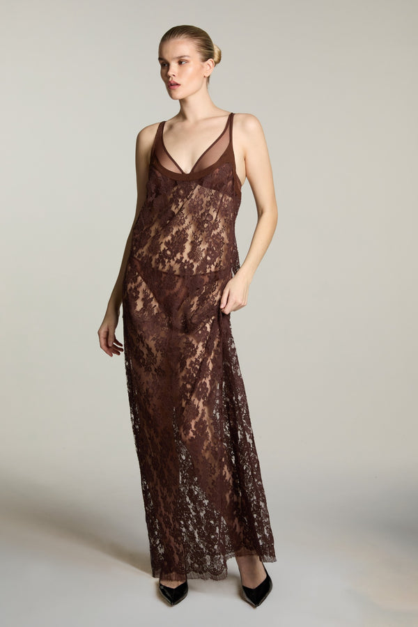 I.D. Sarrieri Long Dress In Brown