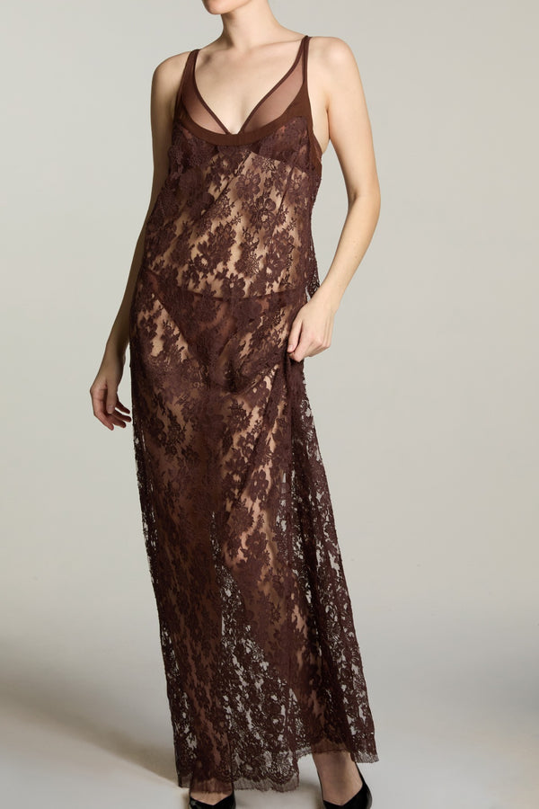 I.D. Sarrieri Long Dress in Brown