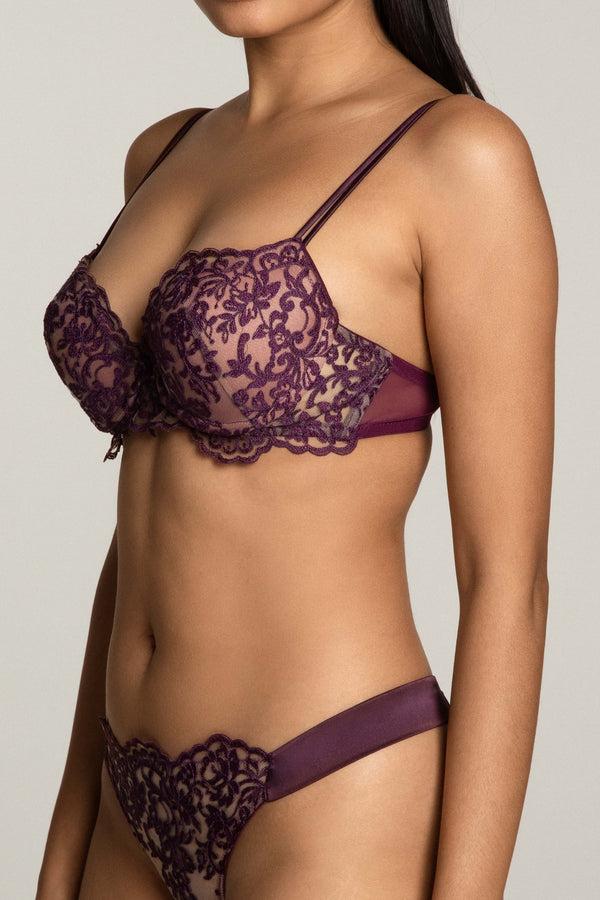 I.D. Sarrieri Padded Push Up Bra in Dark Violet