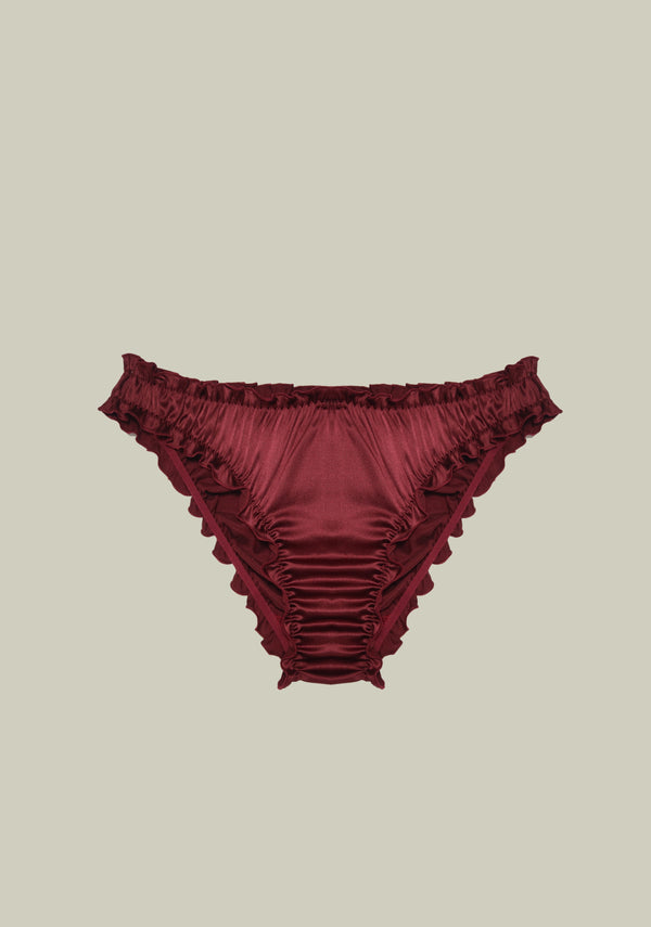 I.D. Sarrieri Ruffle Brief In Wine