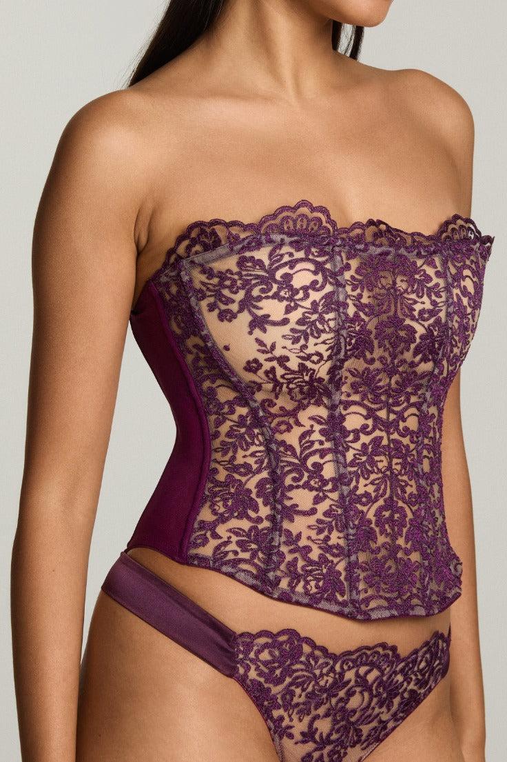 I.D. Sarrieri Strapless Bustier in Dark Violet