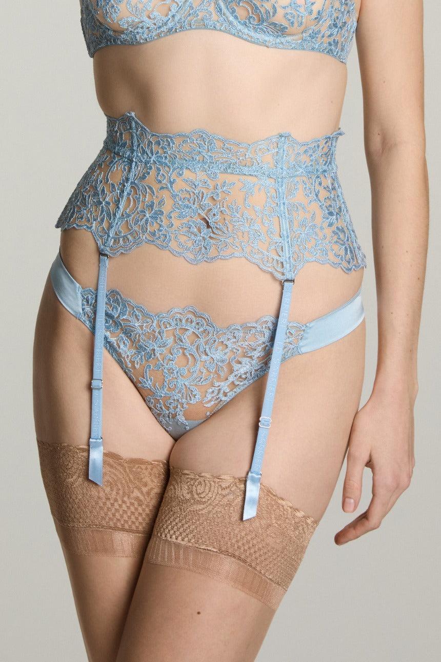 I.D. Sarrieri Suspender Belt in Ice Blue