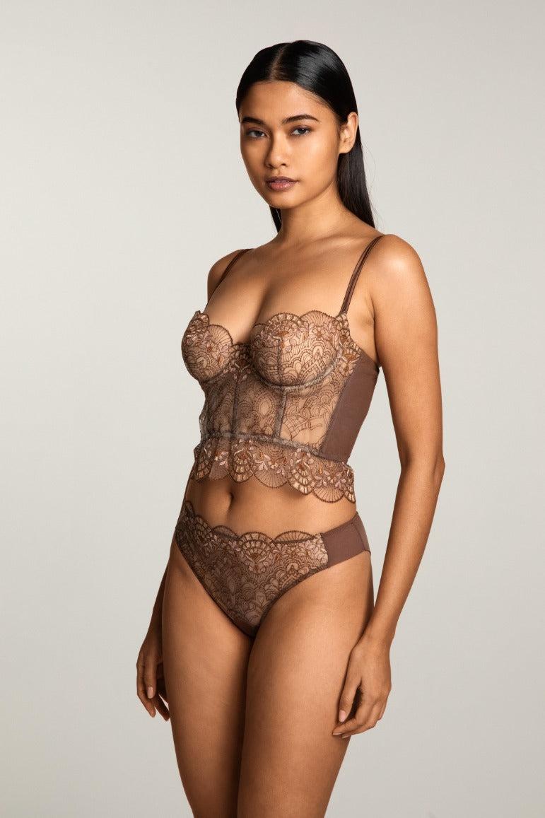 I.D. Sarrieri Underwired Bustier In Mocha Mousse