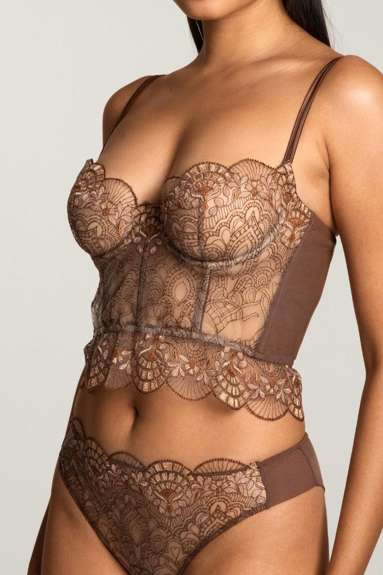 I.D. Sarrieri Underwired Bustier in Mocha Mousse