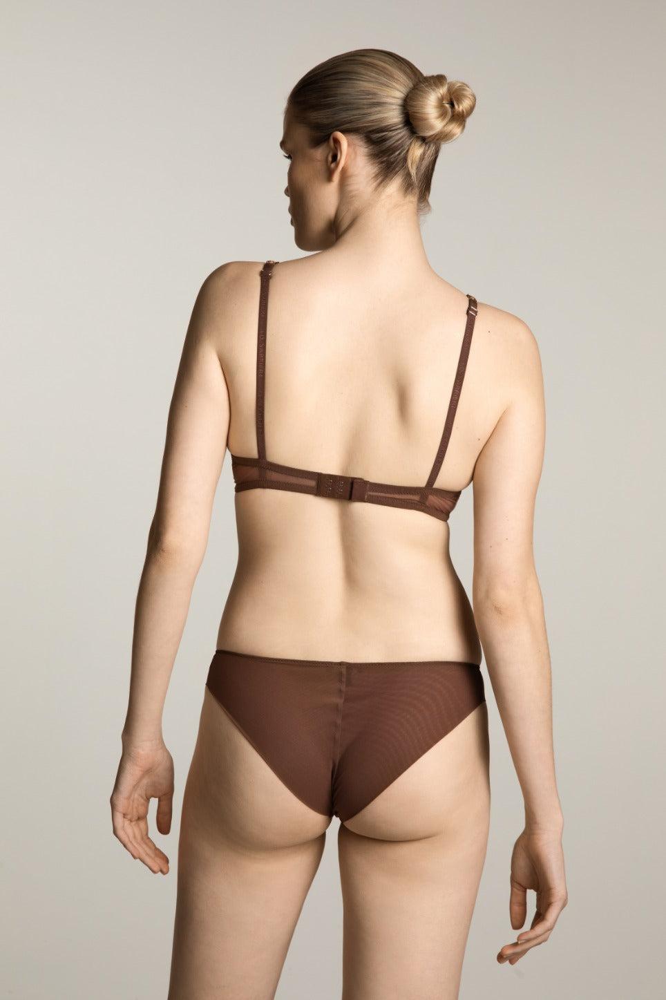 I.D. Sarrieri Underwired Triangle Bra In Mocha Mousse