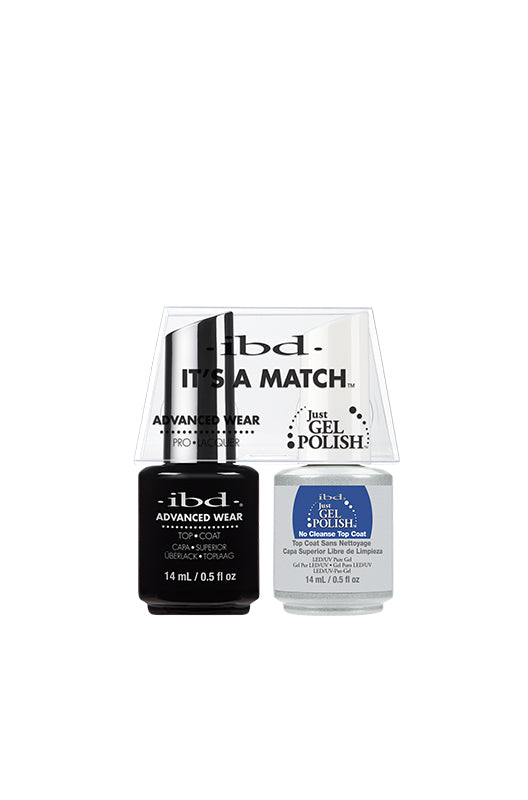 Ibd Beauty Just Gel Polish No Cleanse Top Coat It's A Match Duo Pack