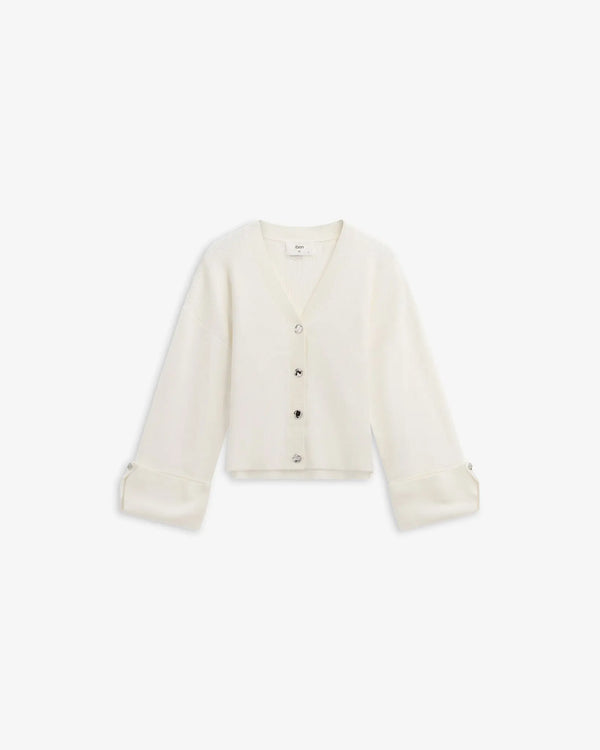 iben IBEN ATARI RIB CARDIGAN - Offwhite