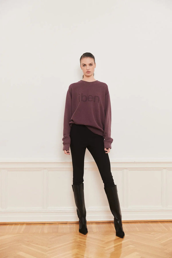 Iben IBEN ROCKY SWEATER - Washed Burgundy