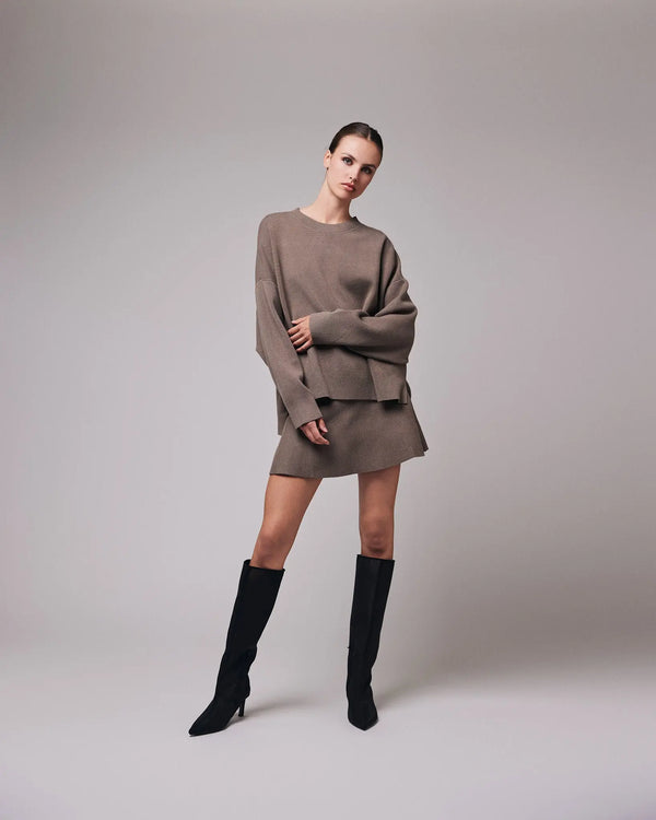 Iben IBEN SERGE ROUNDNECK SWEATER - Taupe