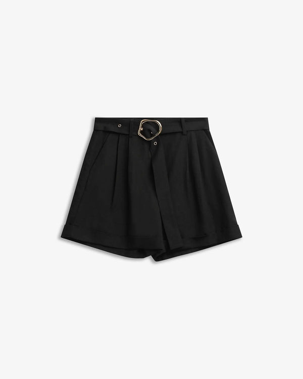 iben IBEN ZEPHYR LINEN SHORTS - Black