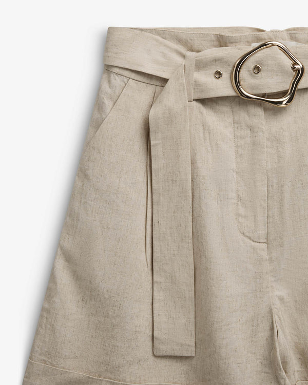 Iben IBEN ZEPHYR LINEN SHORTS - Straw