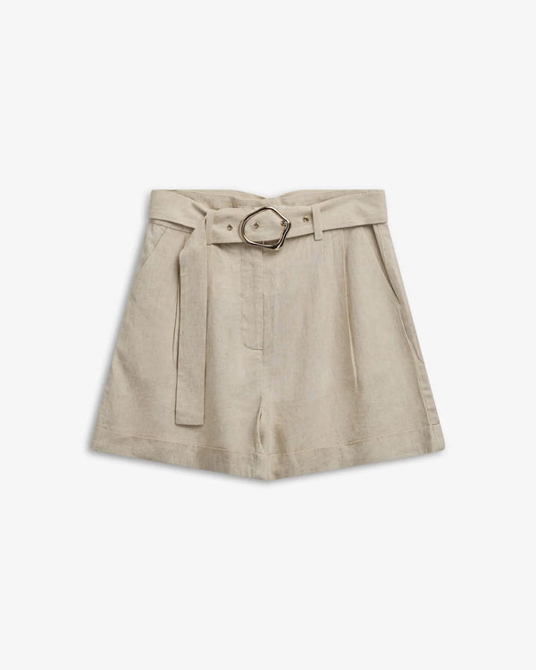 iben IBEN ZEPHYR LINEN SHORTS - Straw