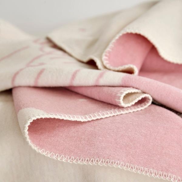 Ibena Adorable Pink Unicorn Midi Sized Cotton Blend Kids Blanket