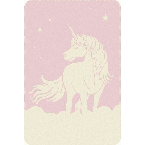 Ibena Adorable Pink Unicorn Midi Sized Cotton Blend Kids Blanket