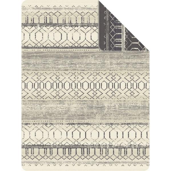 Ibena Boho Style Gabbeh Pattern Cream Cotton Blend Throw Blanket