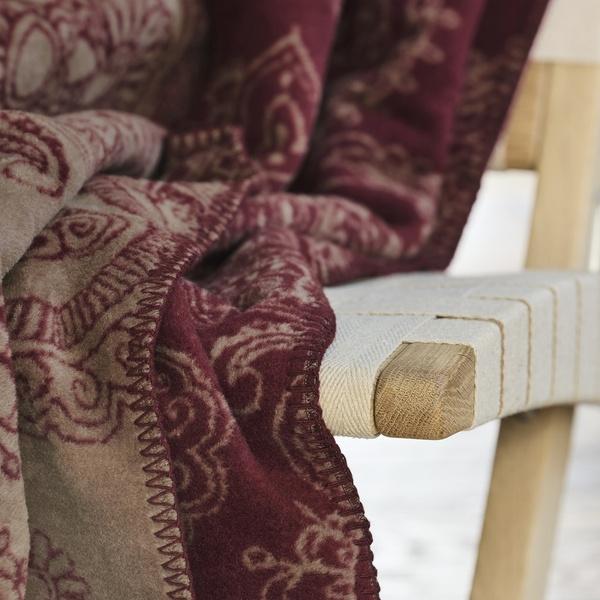 Ibena Burgundy Paisley Bohemian Cotton Blend Throw Blanket