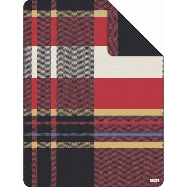 Ibena Classic Red Plaid Modern Twist S.Oliver Blanket Throw