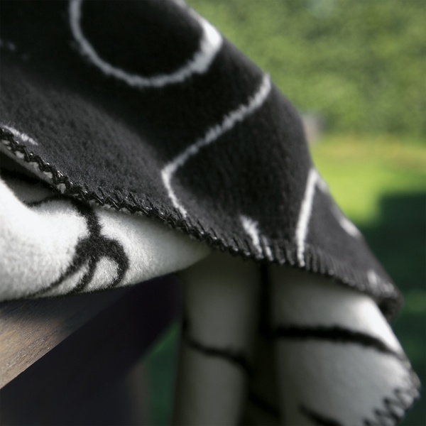 Ibena Cotton Blend Black And White Throw Size Blanket Novara