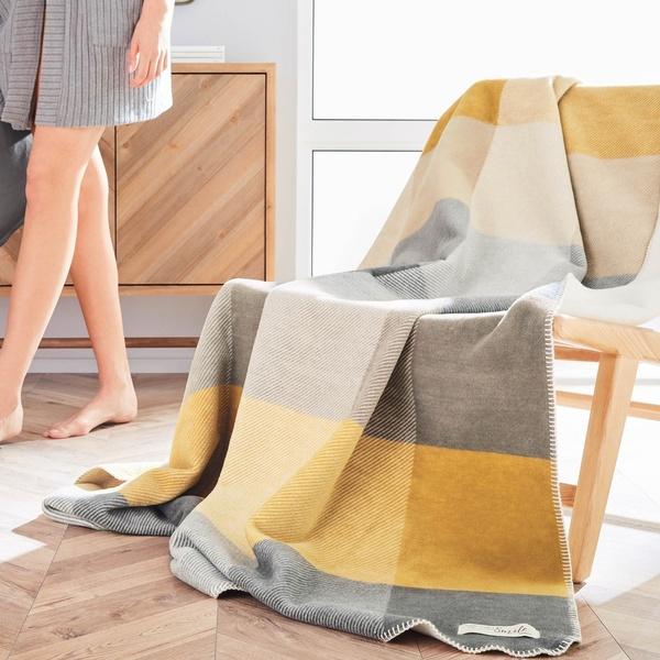 ibena Cotton Blend Colorblock Plaid s.Oliver Throw Size Blanket