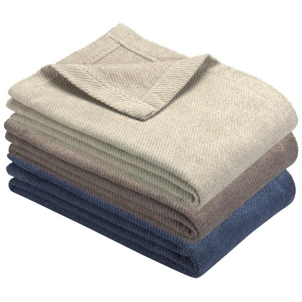 Ibena Cotton Blend Hygge Inspired Solid Color Throw Size Blanket