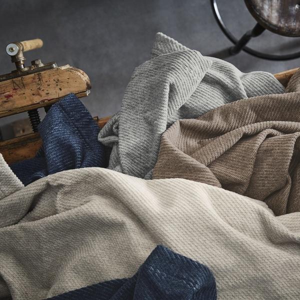 ibena Cotton Blend Hygge Inspired Solid Color Throw Size Blanket